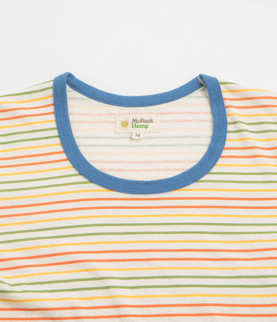 Mollusk Womens Ringer T-Shirt - Red / Gold / Green Stripe