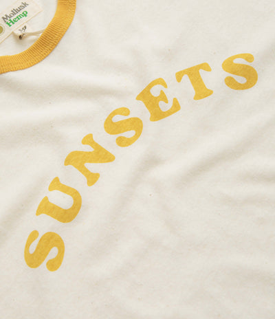 Mollusk Womens Sunsets Baseball T-Shirt - Yellow