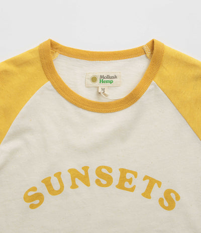 Mollusk Womens Sunsets Baseball T-Shirt - Yellow