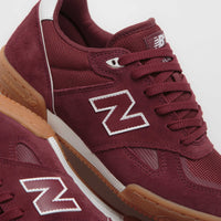 New Balance Numeric 600 Tom Knox Shoes - Burgundy / Gum thumbnail