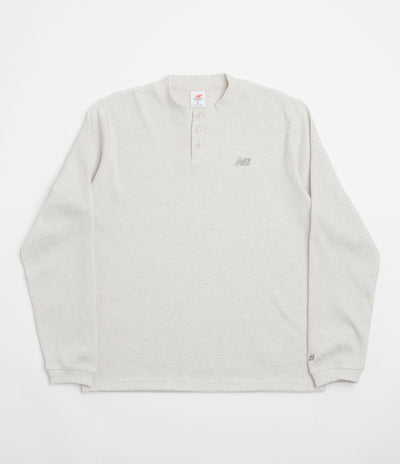 New Balance Numeric Henley Long Sleeve T-Shirt - Oatmeal Heather