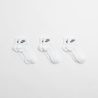 Nike Everyday Essential Ankle Socks (3 Pair) - White / Black thumbnail