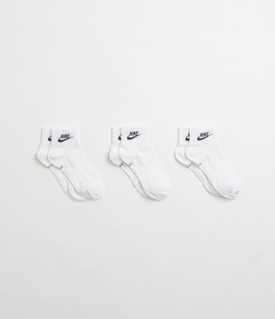 Nike Everyday Essential Ankle Socks (3 Pair) - White / Black