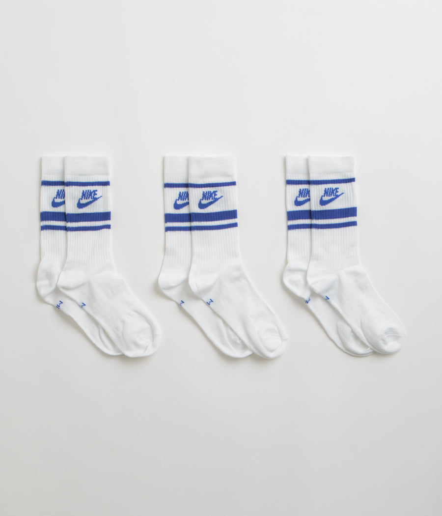 Nike Everyday Essential Crew Socks (3 Pair) - White / Game Royal / Game Royal