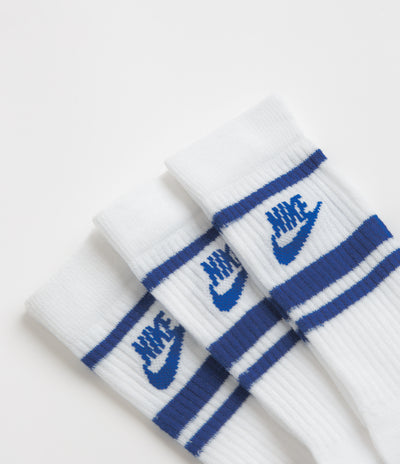 Nike Everyday Essential Crew Socks (3 Pair) - White / Game Royal / Game Royal