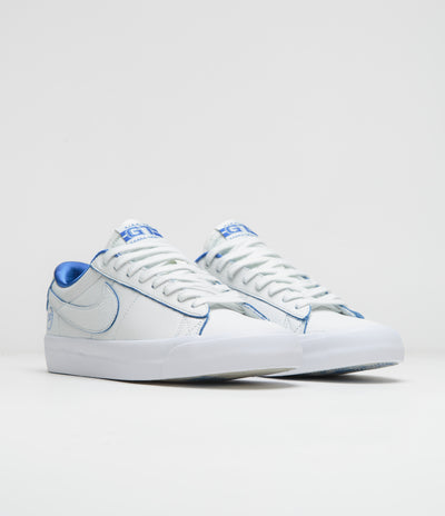 Nike SB Blazer Low Pro GT Premium Shoes - Summit White / Game Royal - Summit White