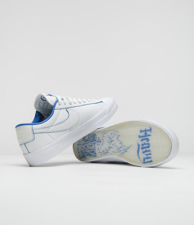 Nike SB Blazer Low Pro GT Premium Shoes - Summit White / Game Royal - Summit White