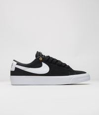 Nike SB Blazer Low Pro GT Shoes - Black / White - Black - Gum Light Brown