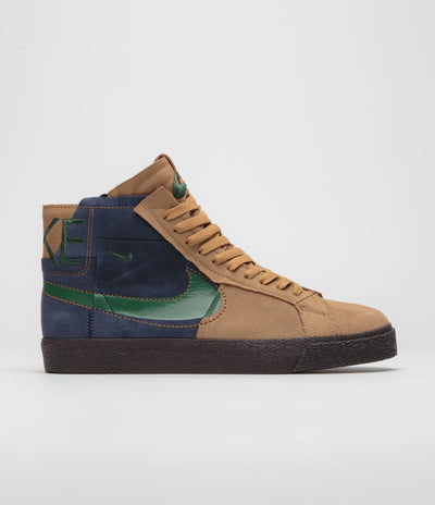 Nike SB Blazer Mid Premium Shoes - Legend Dark Brown / Fir - Obsidian