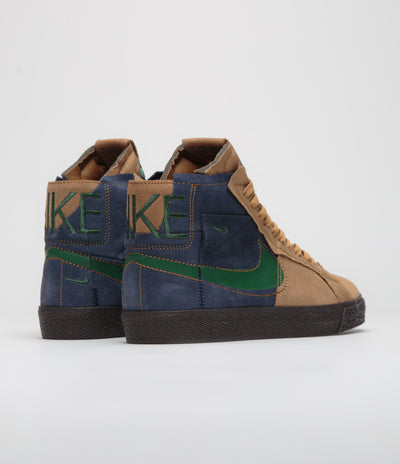 Nike SB Blazer Mid Premium Shoes - Legend Dark Brown / Fir - Obsidian