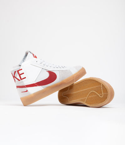 Nike SB Blazer Mid Premium Shoes - Summit White / University Red