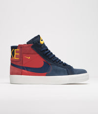 Nike SB Blazer Mid Premium Shoes - University Red / Midnight Navy