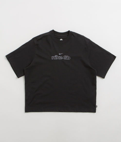 nike plaid sb boxy logo t shirt black  1 500x580