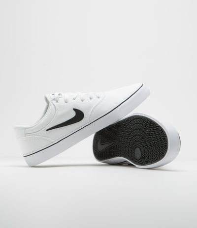 Nike SB Chron 2 Canvas Shoes - White / Black - White