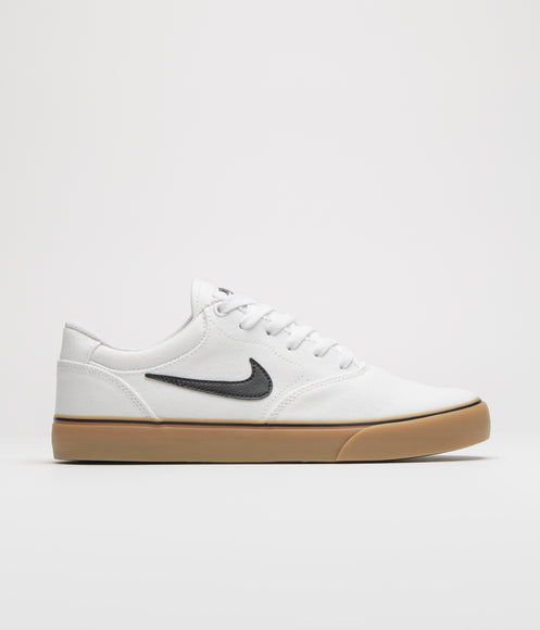 Nike SB Chron 2 Canvas Shoes - White / Black - White - Gum Light Brown