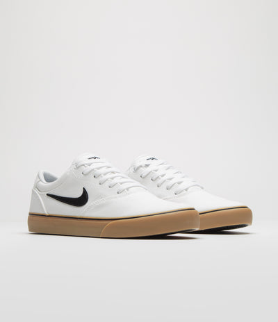 Nike SB Chron 2 Canvas Shoes - White / Black - White - Gum Light Brown