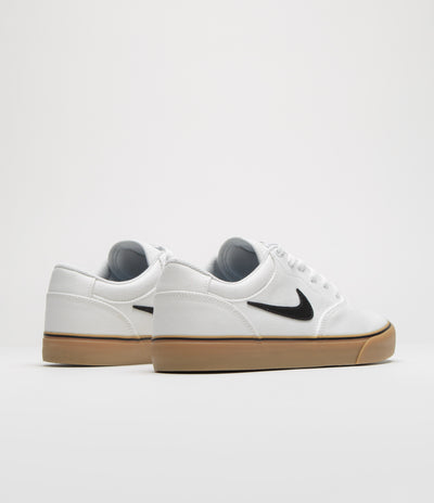 Nike SB Chron 2 Canvas Shoes - White / Black - White - Gum Light Brown