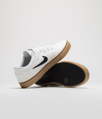 Nike SB Chron 2 Canvas Shoes - White / Black - White - Gum Light Brown