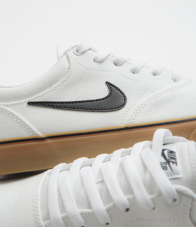 Nike SB Chron 2 Canvas Shoes - White / Black - White - Gum Light Brown