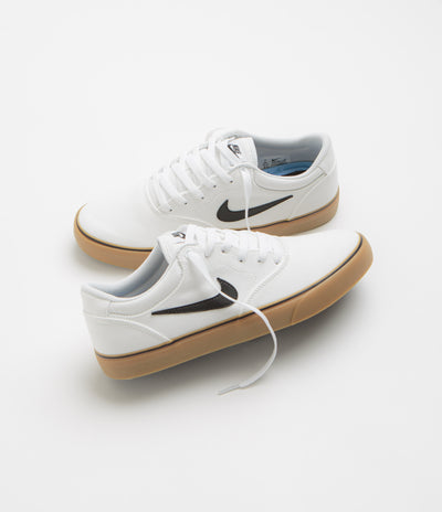 Nike SB Chron 2 Canvas Shoes - White / Black - White - Gum Light Brown