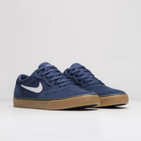 Nike SB Chron 2 Shoes - Navy / White - Navy - Gum Light Brown thumbnail