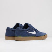 Nike SB Chron 2 Shoes - Navy / White - Navy - Gum Light Brown thumbnail