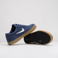 Nike SB Chron 2 Shoes - Navy / White - Navy - Gum Light Brown thumbnail