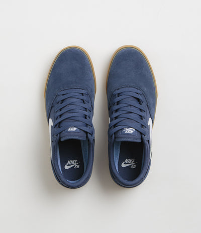 Nike SB Chron 2 Shoes - Navy / White - Navy - Gum Light Brown