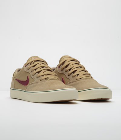 Nike SB Chron 2 Shoes - Parachute Beige / Dark Team Red