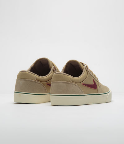 Nike SB Chron 2 Shoes - Parachute Beige / Dark Team Red