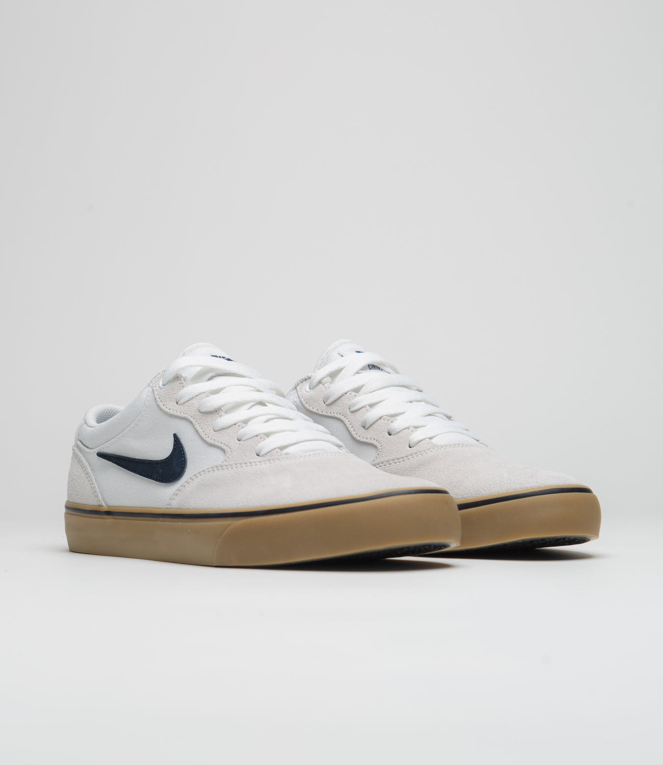 Nike SB Chron 2 Shoes - White / Obsidian - White - Gum Light Brown |  Flatspot