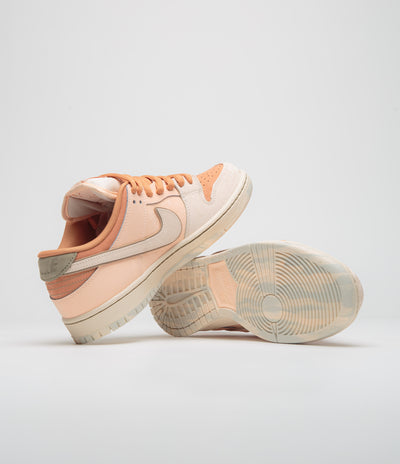 Nike SB Dunk Low Pro Premium 'Trocadero Gardens' Shoes - Amber Brown / Guava Ice - Crimson Tint - Hemp