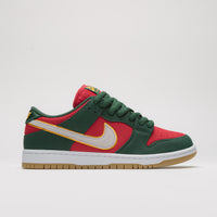 Nike SB Dunk Low Pro Premium Shoes - Fir / White - University Gold - Fire Red thumbnail