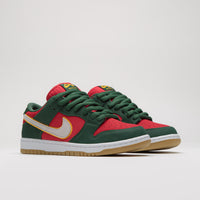 Nike SB Dunk Low Pro Premium Shoes - Fir / White - University Gold - Fire Red thumbnail