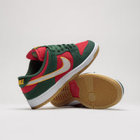 Nike SB Dunk Low Pro Premium Shoes - Fir / White - University Gold - Fire Red thumbnail