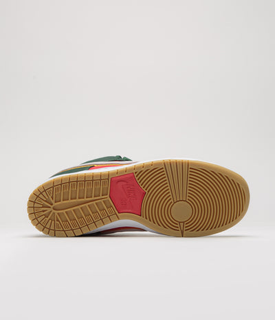 Nike SB Dunk Low Pro Premium Shoes - Fir / White - University Gold - Fire Red