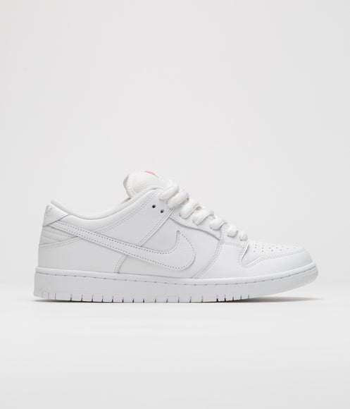 Nike SB Orange Label Dunk Low Pro Shoes - White / White - White - White