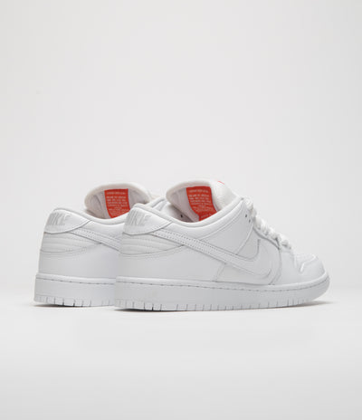 Nike SB Orange Label Dunk Low Pro Shoes - White / White - White - White