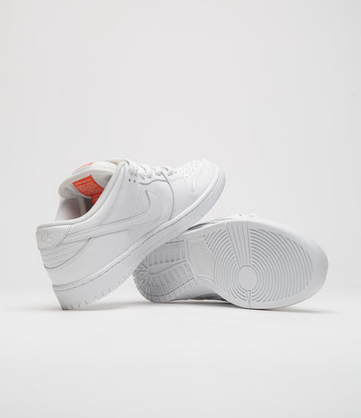 Nike SB Orange Label Dunk Low Pro Shoes - White / White - White - White