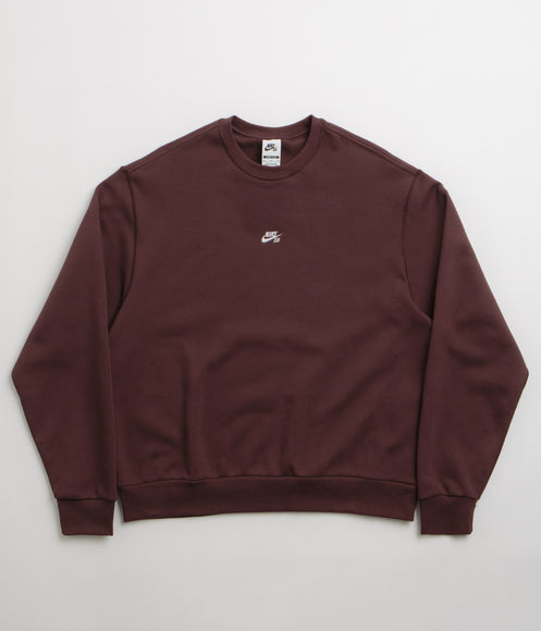 Nike SB Essential Logo Crewneck Sweatshirt - Burgundy Crush / White