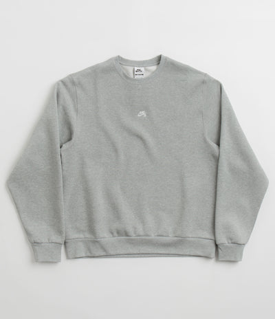 Nike SB Essential Logo Crewneck Sweatshirt - Dark Grey Heather / White