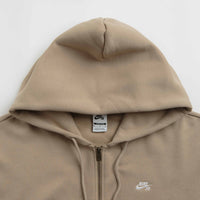 Nike SB Essential Logo Full Zip Hoodie - Khaki / White thumbnail