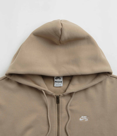 Nike SB Essential Logo Full Zip Hoodie - Khaki / White