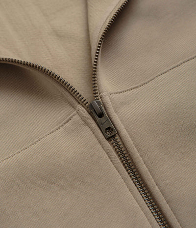 Nike SB Essential Logo Full Zip Hoodie - Khaki / White