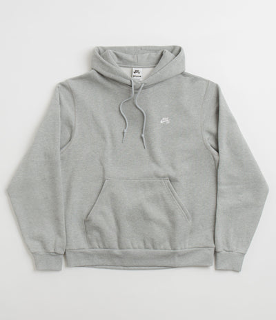 Nike SB Essential Small Logo Hoodie - Dark Grey Heather / White