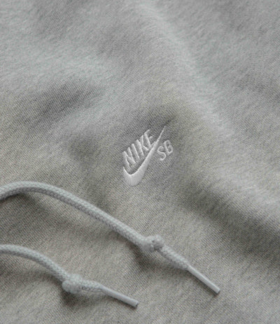 Nike SB Essential Small Logo Hoodie - Dark Grey Heather / White
