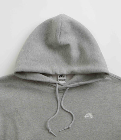 Nike SB Essential Small Logo Hoodie - Dark Grey Heather / White