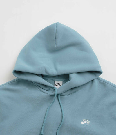 Nike SB Essential Small Logo Hoodie - Denim Turquoise / White