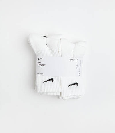 Nike SB Everyday Cushioned Crew Socks (6 Pack) - White / Black