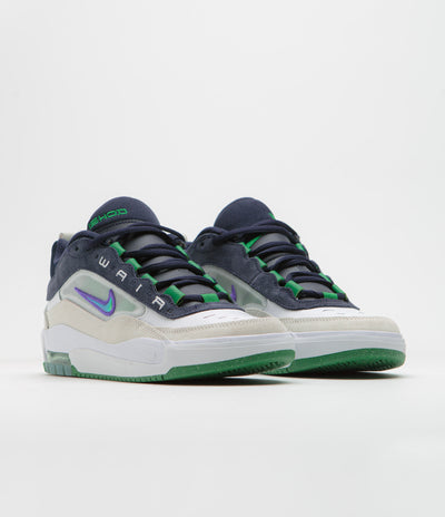 Nike SB Air Max Ishod Shoes - White / Persian Violet - Obsidian - Pine Green no